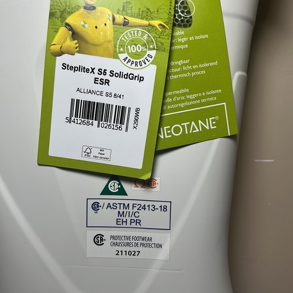 NWT | Bekina Neotane CSA Protective Boots | White/Blue Tread - Picture 5 of 11